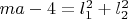 $ma-4=l_1^2+l_2^2$