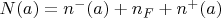 $ N ( a ) = n^- ( a ) +n_F + n^+ ( a )$