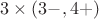 $3\times (3-,4+)$ $3\times (3-,4+)$