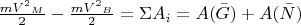 $ \frac {{mV^2}_M} 2- \frac {{mV^2}_B} 2=\Sigma A_i=A(\bar G)+A(\bar N)$