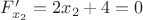 $F'_{x_2}=2x_2+4=0$