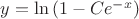 $y=\ln{(1-Ce^{-x})}$