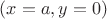$(x=a, y=0)$