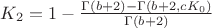 $K_2=1-\frac{\Gamma(b+2)-\Gamma(b+2,c K_0)}{\Gamma(b+2)}$