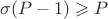 $\sigma(P-1)\geqslant P$