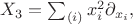 $X_3 = \sum_{(i)} x_i^2 \partial_{x_i},$