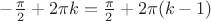 $-\frac{\pi}{2}+2 \pi k = \frac{\pi}{2}+2 \pi (k-1)$