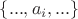 $\{..., a_i, ...\}$