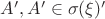 $A', A' \in \sigma(\xi)'$