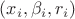 $(x_i, \beta_i, r_i)$