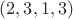 $(2,3,1,3)$