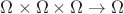 $\Omega\times\Omega\times\Omega\to\Omega$