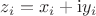 $z_i=x_i+\mathrm{i}y_i$
