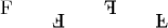 $$\mathrm{F} \qquad {\rotatebox{180}{\mathrm{F}}} \qquad {\reflectbox{\mathrm{F}}} \qquad {\reflectbox{\rotatebox{180}{\mathrm{F}}}}$$