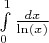 $\int\limits_{0}^{1} \frac{dx}{\ln(x)}$