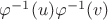 $\varphi^{-1}(u)\varphi^{-1}(v)$