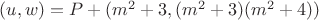 $(u,w)=P+(m^2+3,(m^2+3)(m^2+4))$