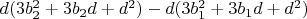 $d(3b_2^2+3b_2d+d^2)-d(3b_1^2+3b_1d+d^2)$
