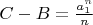 $C-B=\frac{a_1^n}n$