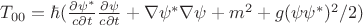 $T_{00}=\hbar(\frac{\partial \psi^*}{c\partial t} \frac{\partial \psi}{c\partial t}+\nabla\psi^* \nabla\psi+m^2+ g(\psi \psi^*)^2/2)$