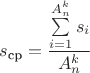 $$
\[{s_{{\text{ср}}}} = \frac{{\sum\limits_{i = 1}^{A_n^k} {{s_i}} }}{{A_n^k}}\]
$$