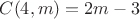 $C(4,m)=2m-3$