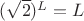 $(\sqrt 2)^L=L$