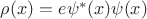 $\rho(x)=e\psi^\ast(x) \psi(x)$