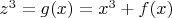 $z^3=g(x)=x^3 +f(x) $