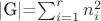 |G|=\sum_{i=1}^{r} n_{i}^{2}$