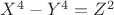 $X^4-Y^4=Z^2$