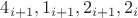 $4_{i+1}, 1_{i+1}, 2_{i+1}, 2_i$