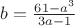 $b=\frac{61-a^3}{3a-1}$