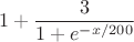 $$1+\frac{3}{1+e^{-x/ 200}}$$