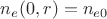 $ n_{e} (0,r) = n_{e0} $