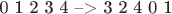 0 1 2 3 4 --> 3 2 4 0 1