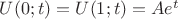 $U(0;t)=U(1;t)=Ae^t$