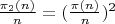 $\frac {\pi_2(n)} n =(\frac {\pi(n)} n)^2 $
