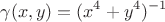 $$ \gamma(x,y)=(x^4 + y^4)^{-1} $$