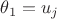 $\theta_1=u_j$