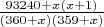 $ \frac{ 93240+x(x+1) }{ (360+x)(359+x) } $
