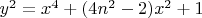 $y^2=x^4+(4n^2-2)x^2+1$