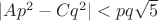$|Ap^2-Cq^2|<pq\sqrt{5}$