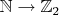 $\mathbb N \to \mathbb Z_2$