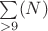 $\sum\limits_{>9}^{}(N)$