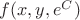 $f(x, y, e^{C})$