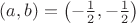 $(a,b)=\left(-\frac{1}{2},-\frac{1}{2}\right)$