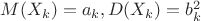 $M(X_k)=a_k, D(X_k)=b_k^2$