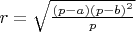 $r=\sqrt\frac{(p-a){(p-b)}^2}p$