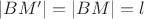 $|BM'|=|BM|=l$